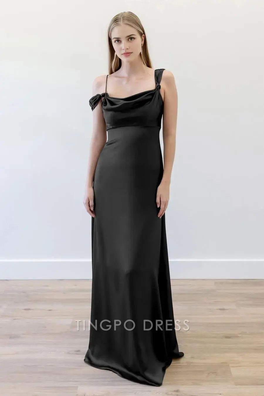 TingPo Wholesale Elegant Straight tube backless tight zipper straight tube dress and floor length skirt formal women's dress